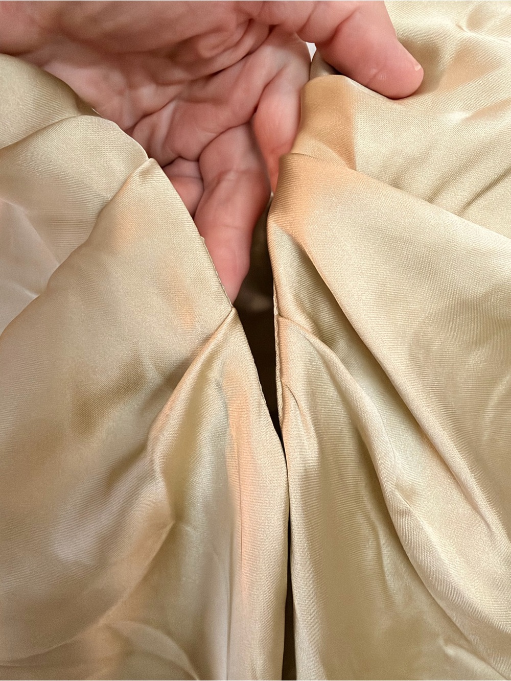 ZARA Champagne Satin Draped Maxi Dress NWT XXL - Picture 3 of 7
